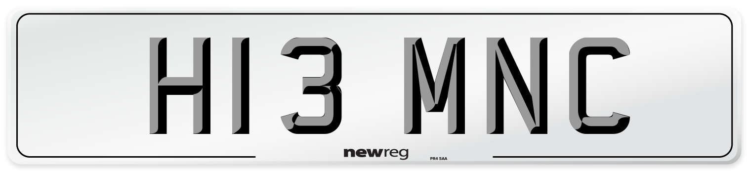 H13 MNC Number Plate from New Reg